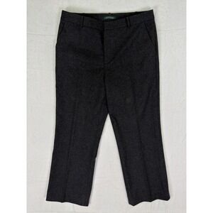 Lauren Ralph Lauren Pants Womens 14 Gray Flat Front Straight 100% Wool Slacks